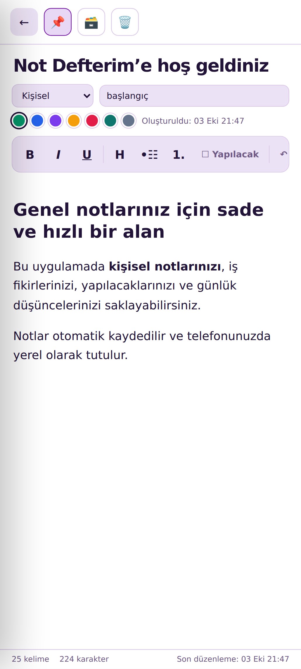 Not düzenleme