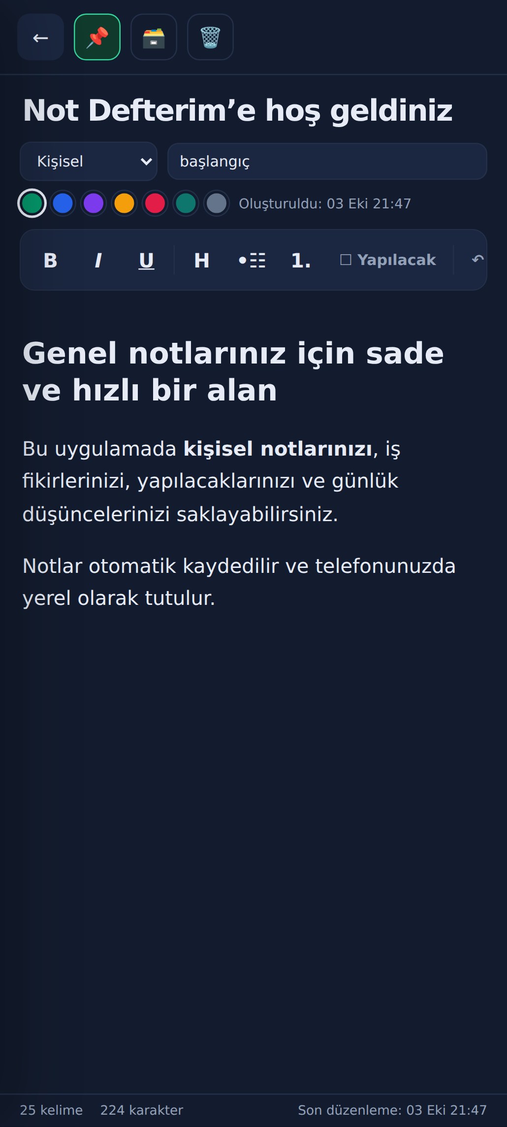 Koyu temada düzenleme